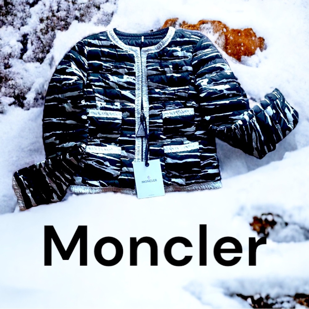 Moncler jacket coat puffer Flavienne black tan $1500